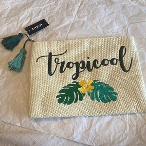 Tropicool Straw Clutch Bag Purse NEW